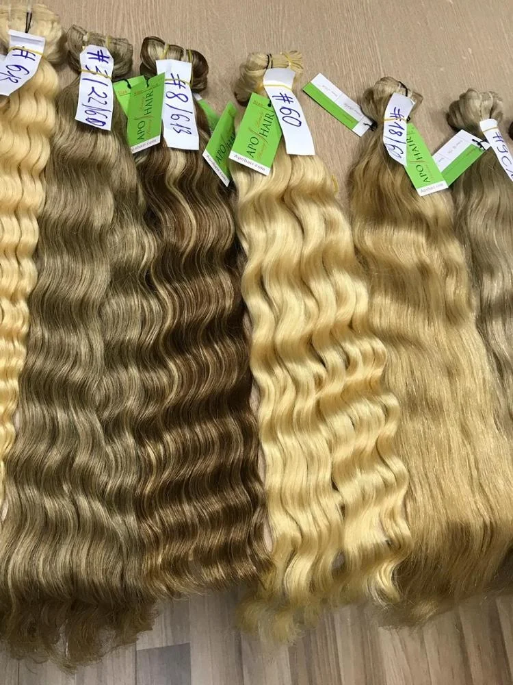 Diffrent Color Machine Weft Raw Vietnamese High Quality  Wavy Hair