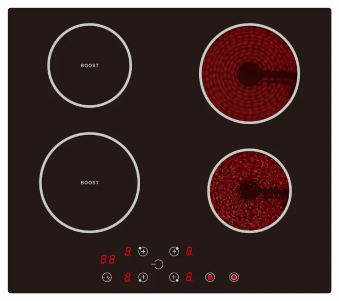 
60CM Four Burners Built-in Vitro-Induction Hob with Booster Function 