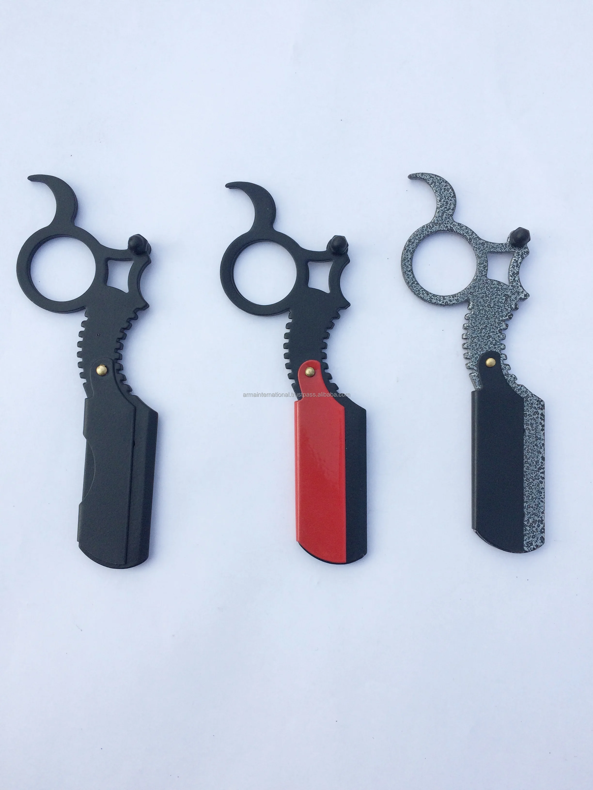 Professional Finger Barber Straight Shaving Razors In High Quality Steel Multi Color Finger Razors