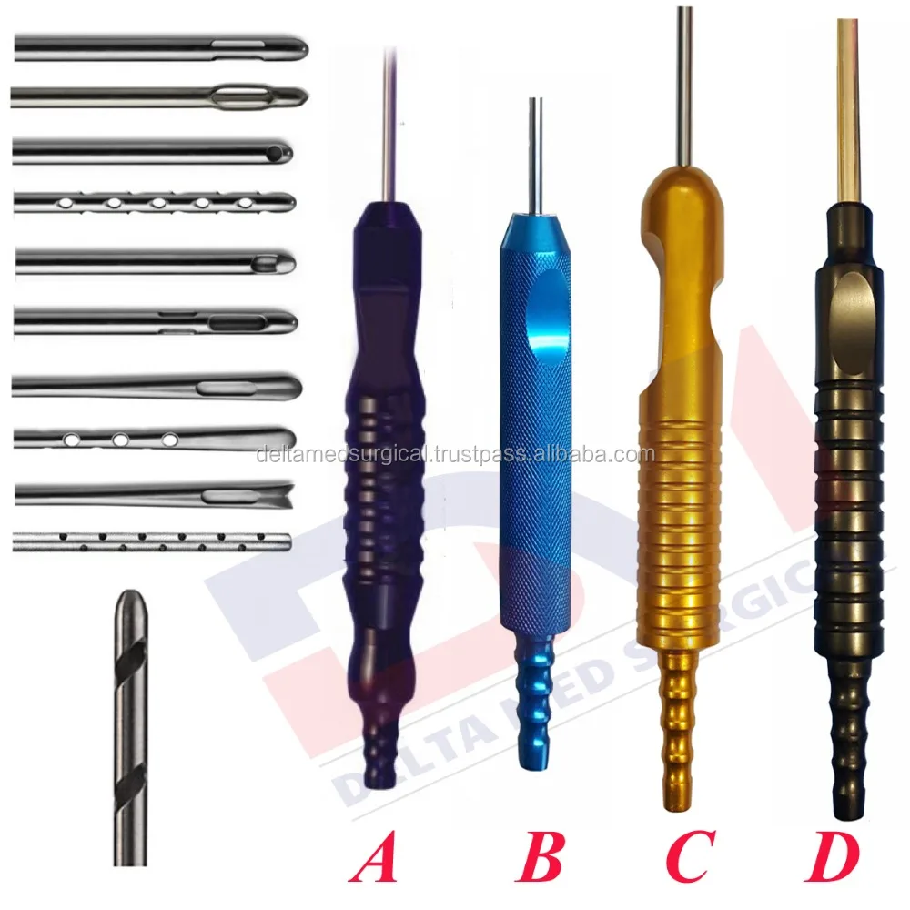 Bayonet Infiltrator liposuction cannula with one piece handle From Delta Med Surgical