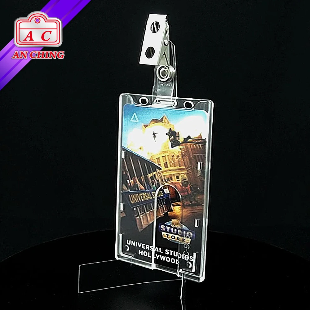 Vertical Hard Plastic ID Name Card Holder