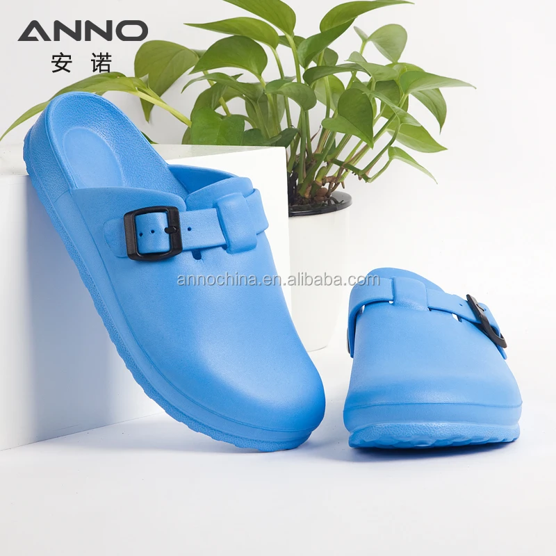 ANNO EVA blue lightweight anti slip cleanroom slipper hospital doctor clinic clogs nurse shoes