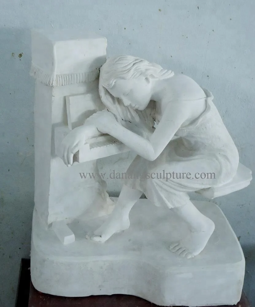 Индивидуальные украшения из камня резьба и скульптуры красивая Спящая молодая девушка сад каменная статуя