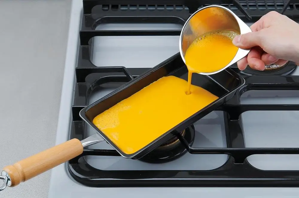 Wood Handle Mini Long Egg Frying Pan