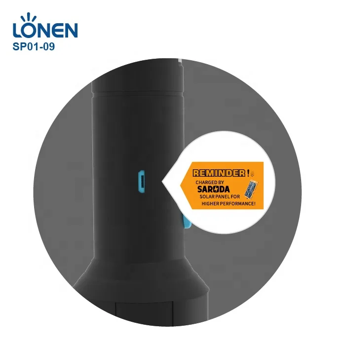 LONEN li-ion battery rechargeable solar torch