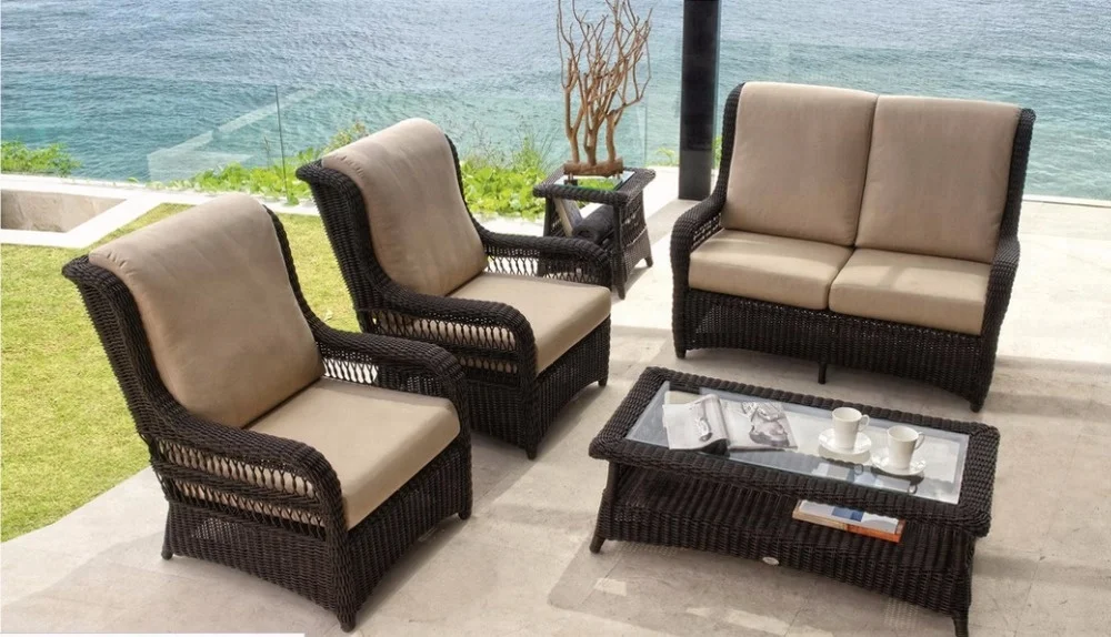 poly rattan synthetic sofa dining set rattan outdoor furniture Rattan / Wicker Living Room Chairs from Viet Nam