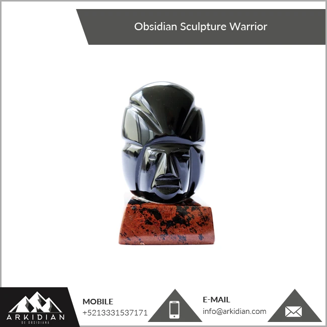 Bulk Sale Glossy Obsidian Sculpture Warrior for Home Decoration at Low Price