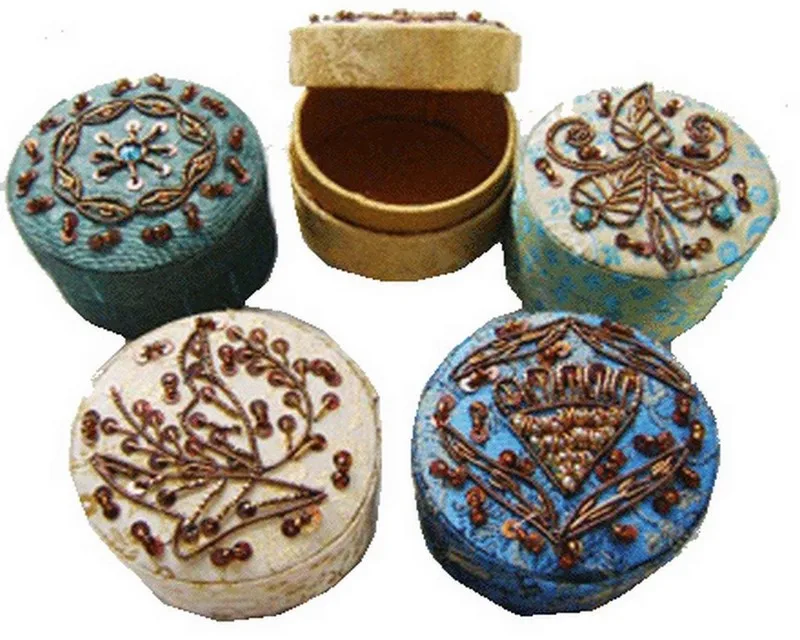 Jewelry Box Decorated Hand Embellishes Box Set of 3 pill boxes (117577578)
