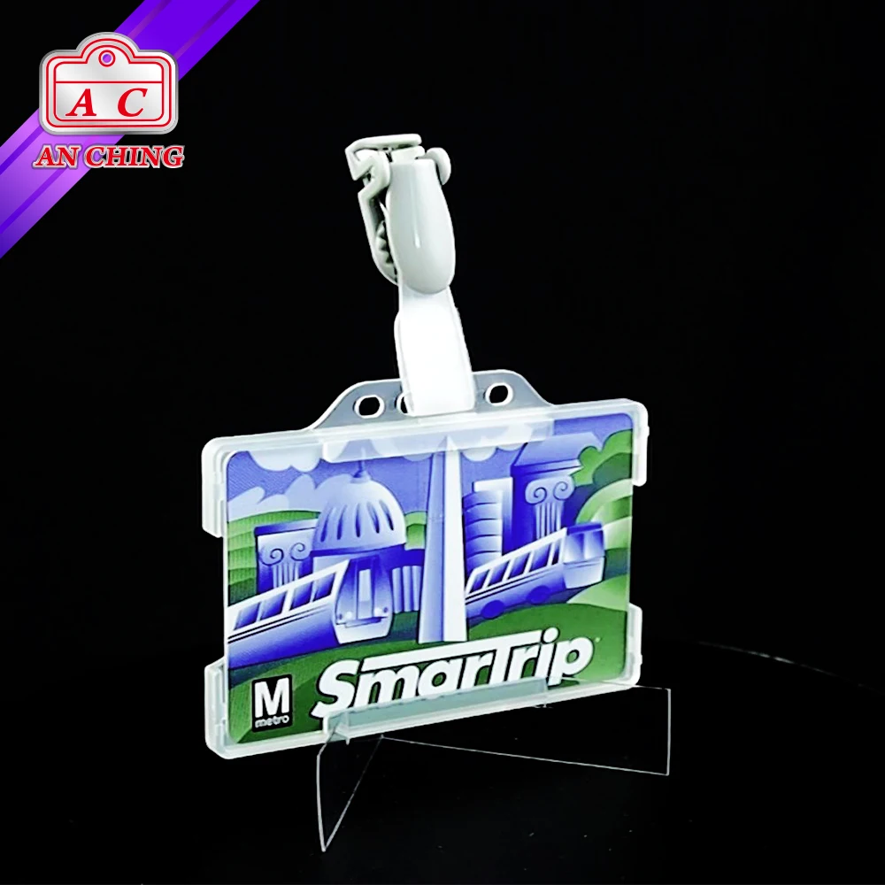 Color Plastic ID Name Badge Holder Suspender Clip