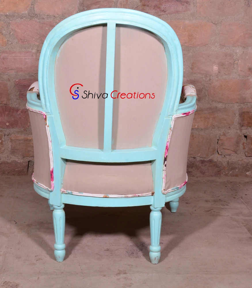 Latest Design 2017 Wooden Carved Frame Upholstered Living Room Sofa Chair