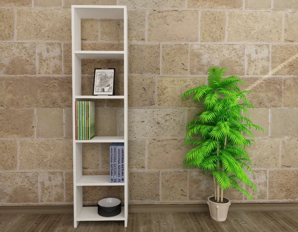 Goksu D 5 Shelf Bookcase White