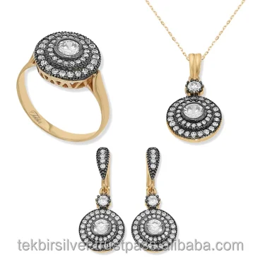 Diamond Design Turkish Silver 925 Set