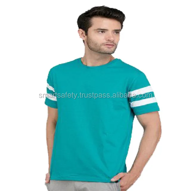 2018 Men Short Sleeve BLUE COLOR WHITE LINNING Blank Ultra Cotton T Shirt with all sizes