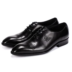 Роскошные Брендовые мужские туфли ручной работы из телячьей кожи классические туфли в итальянском стиле мужские деловые свадебные туфли