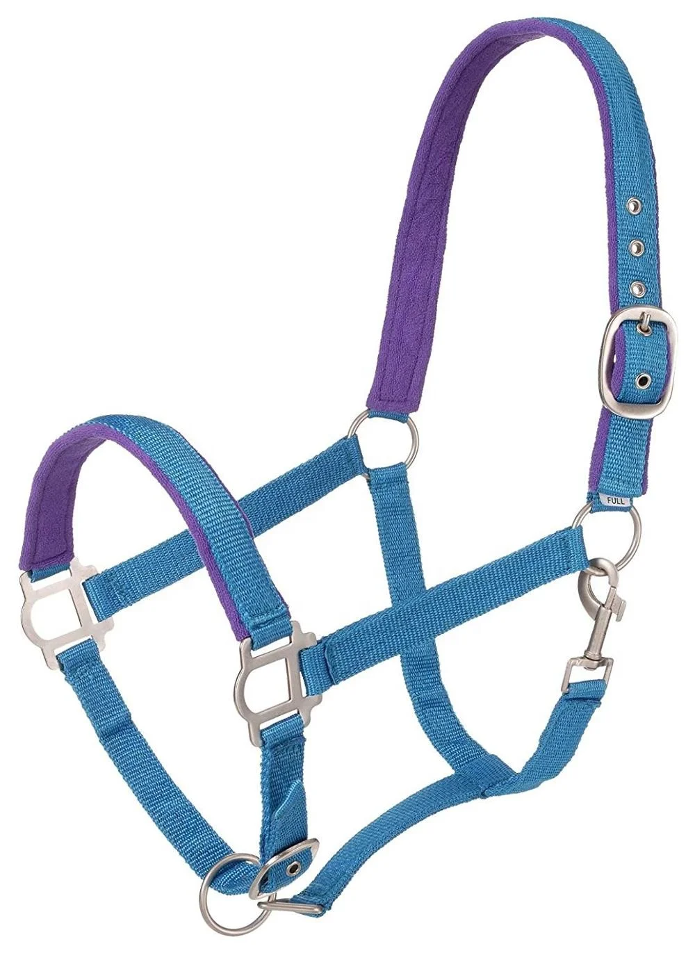 Pink Nylon Padded English Saddle Horse Halter Equestrian Accessories with Satin Hardware