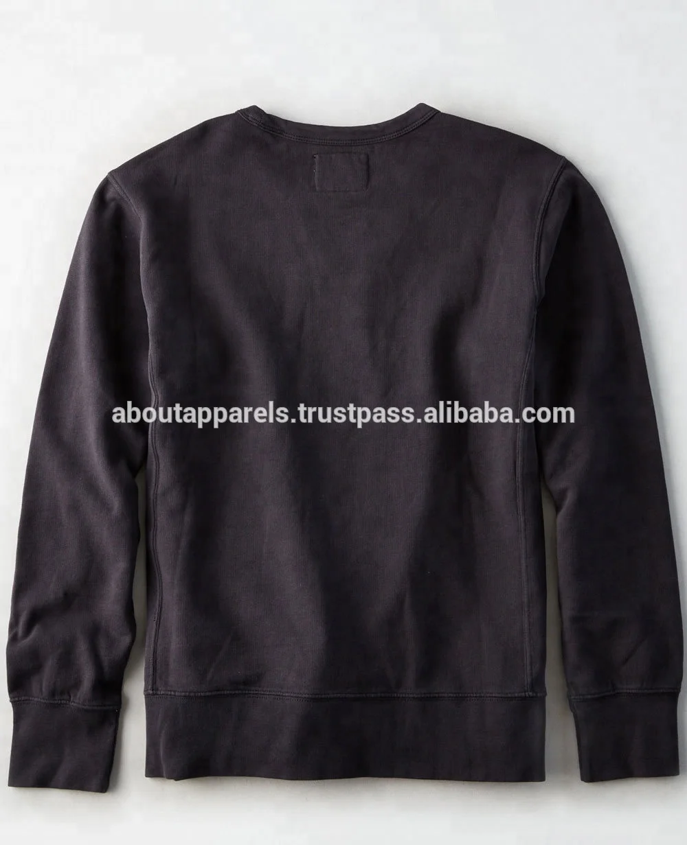  Wholesale custom raw edges off shoulder blank pullover sweatshirts cropped top hoodie Crew Neck Sweatshirt