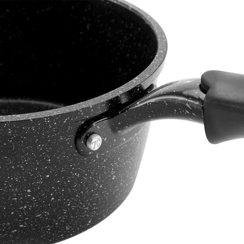 Japanese 3003aluminum alloy marble coating non-stick sauce soup milk pan with bakelite handle
