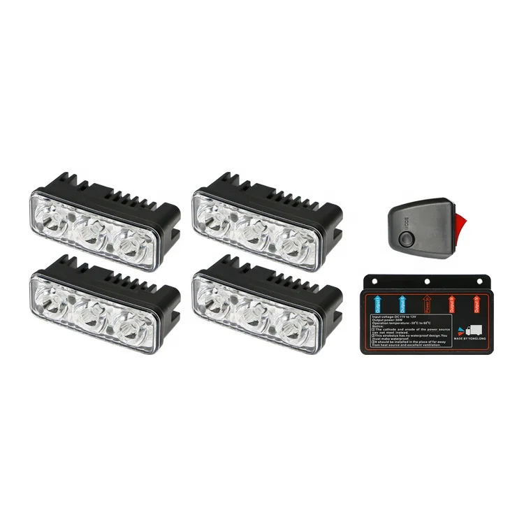 12Volt amber blinking automotive flasher Led grille strobe lights for truck