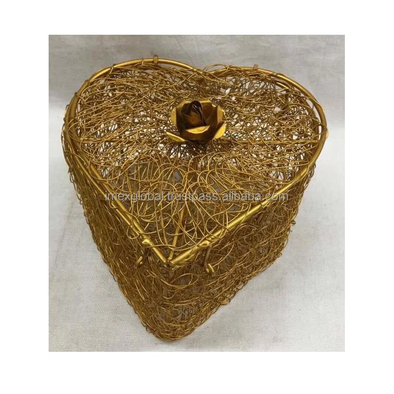 IRON WIRE HOME DECORATIVE SQUARE SHAPE BOX