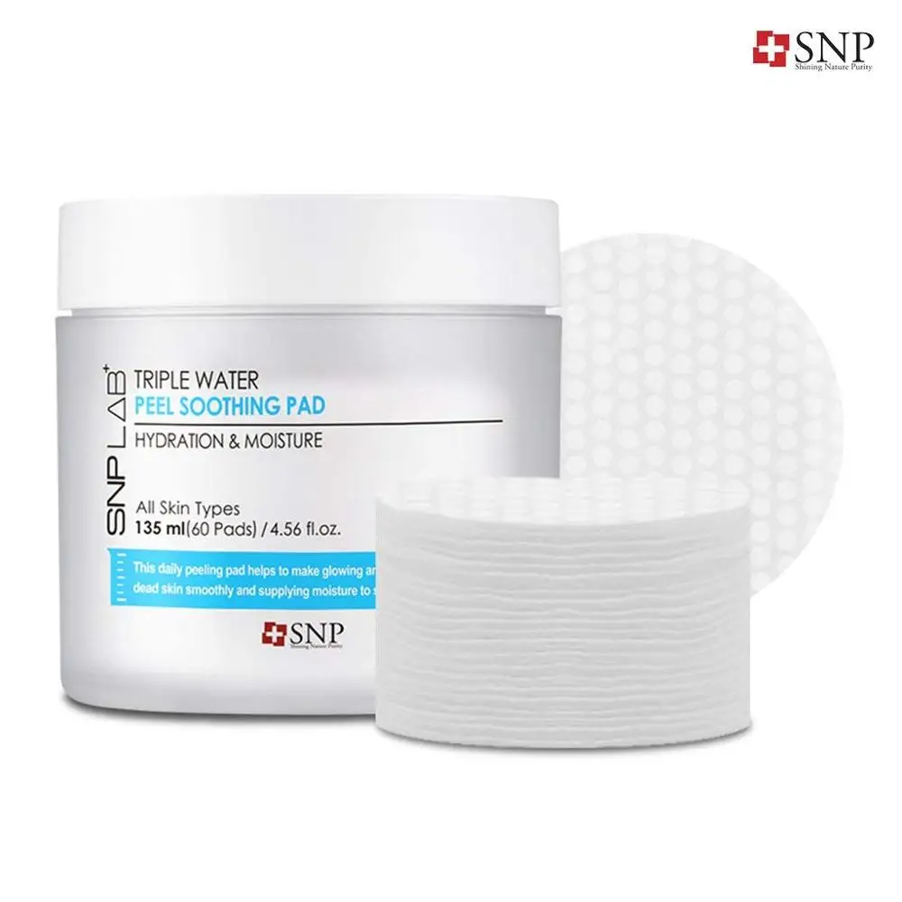 Korean beauty skin care & cosmetic-SNP-Lab+ Triple Water Peel Soothing Pad 135ml(60Pads) Facial hydration & moisture
