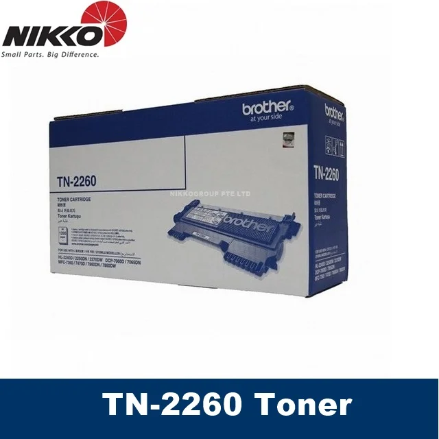 Original TN2260 Black Toner Cartridge for use in Brother HL-2240D, HL-2250DN, HL-2270DW, DCP-7060D, DCP-7065DN, MFC-7360, MFC-74