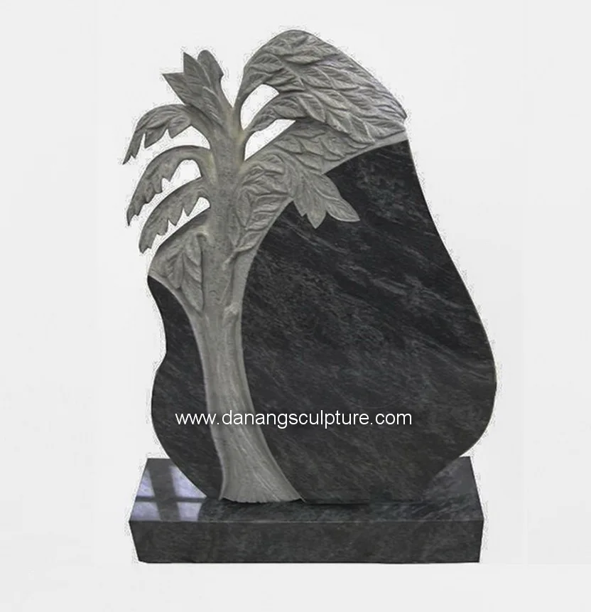 Custom Heart Shape Cheap Granite Tombstone Gravestone memorial black grave stones