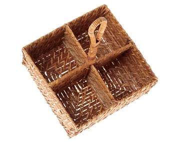 Hot Direct Supplier Foldable Bamboo Rattan Cutlery Kitchen Storage Rattan Organizer Storage Made In Vietnam