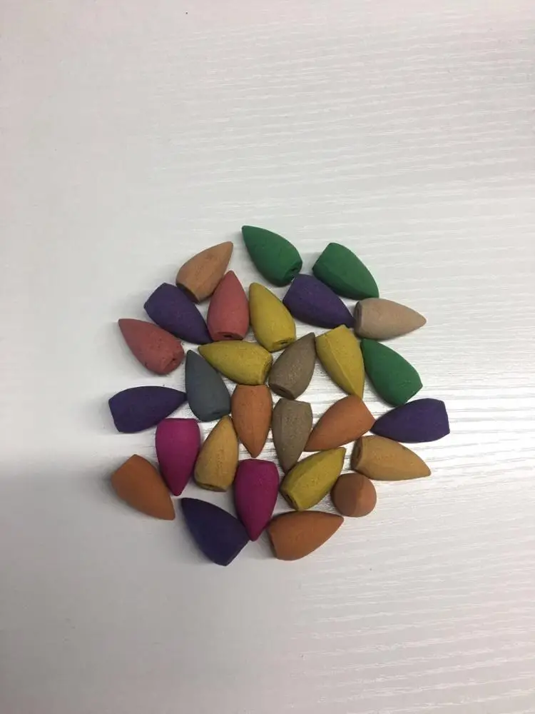 
Aromatic backflow incense colorful backflow incense cone glass bottle packing Backflow Incense 