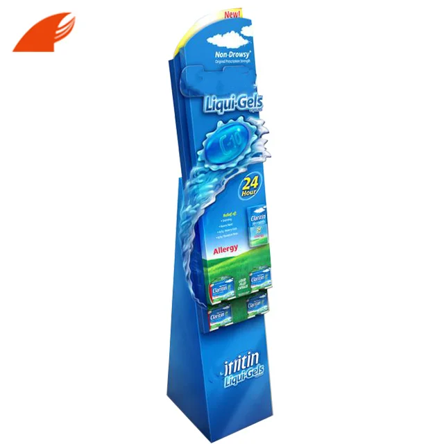 ECO-friendly Corrugated Cardboard POP Display Stands for Vitamin/Fiber Pharmacy Products Display