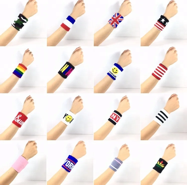 Table tennis badminton cotton basketball squash golf bowling running sport gym rainbow compression towel wristbands sweatbands