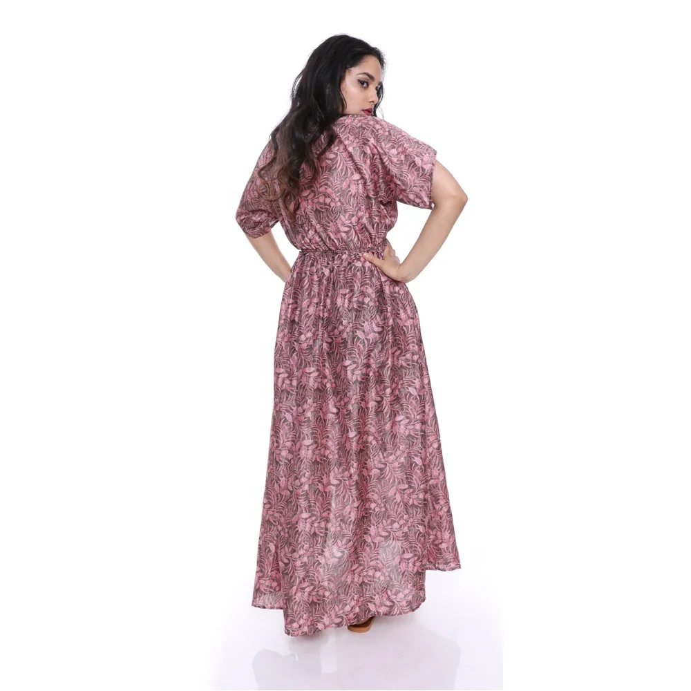 Buy trending printed long wrap dresses