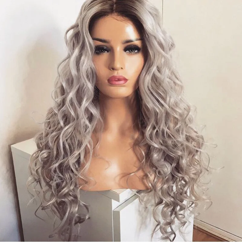 synthetic kinky curly lace front wig