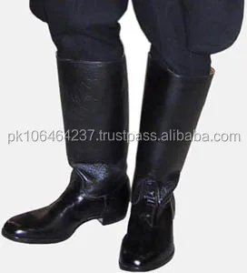 High Quality 100% Genuine Leather WW2 Jack Boots Lace-Up Closure Flat & Design Height Increasing Feature Custom Logo Embroidery