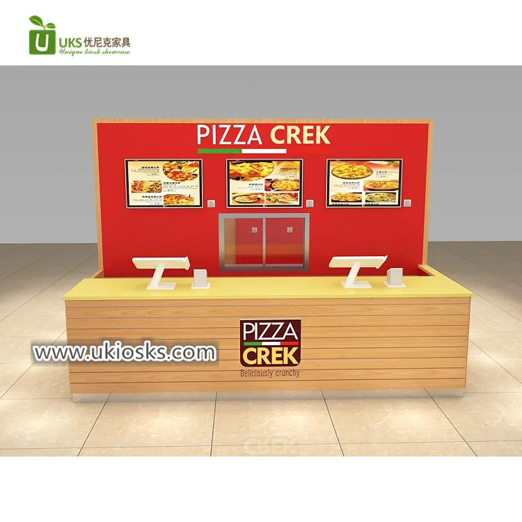 12X14ft Commercial Fast Food Pizza Kiosk & Shop Counter Design for Shopping Mall