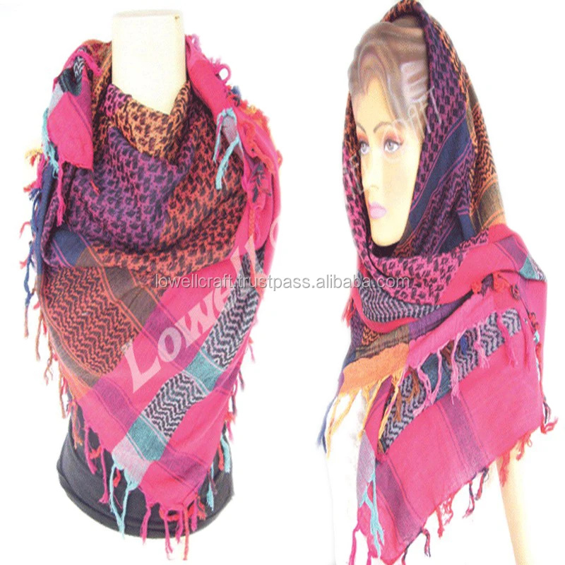 Hot Selling Shemagh Arab Scarf Men Palestine Arafat Scarf For Men Multi color Women Arab  Scarf