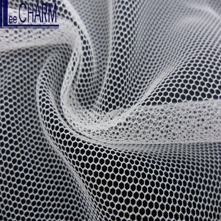 LCSH500 75D 43gsm Polyester Soft Hexagon Bridal Net Fabric