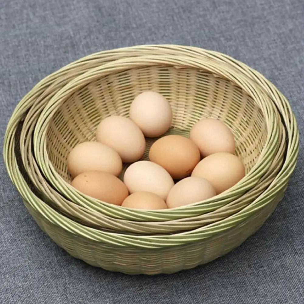 
Natural Bamboo Basket Food Fruit Snacks Craft Container Storage Exquisite Basket 