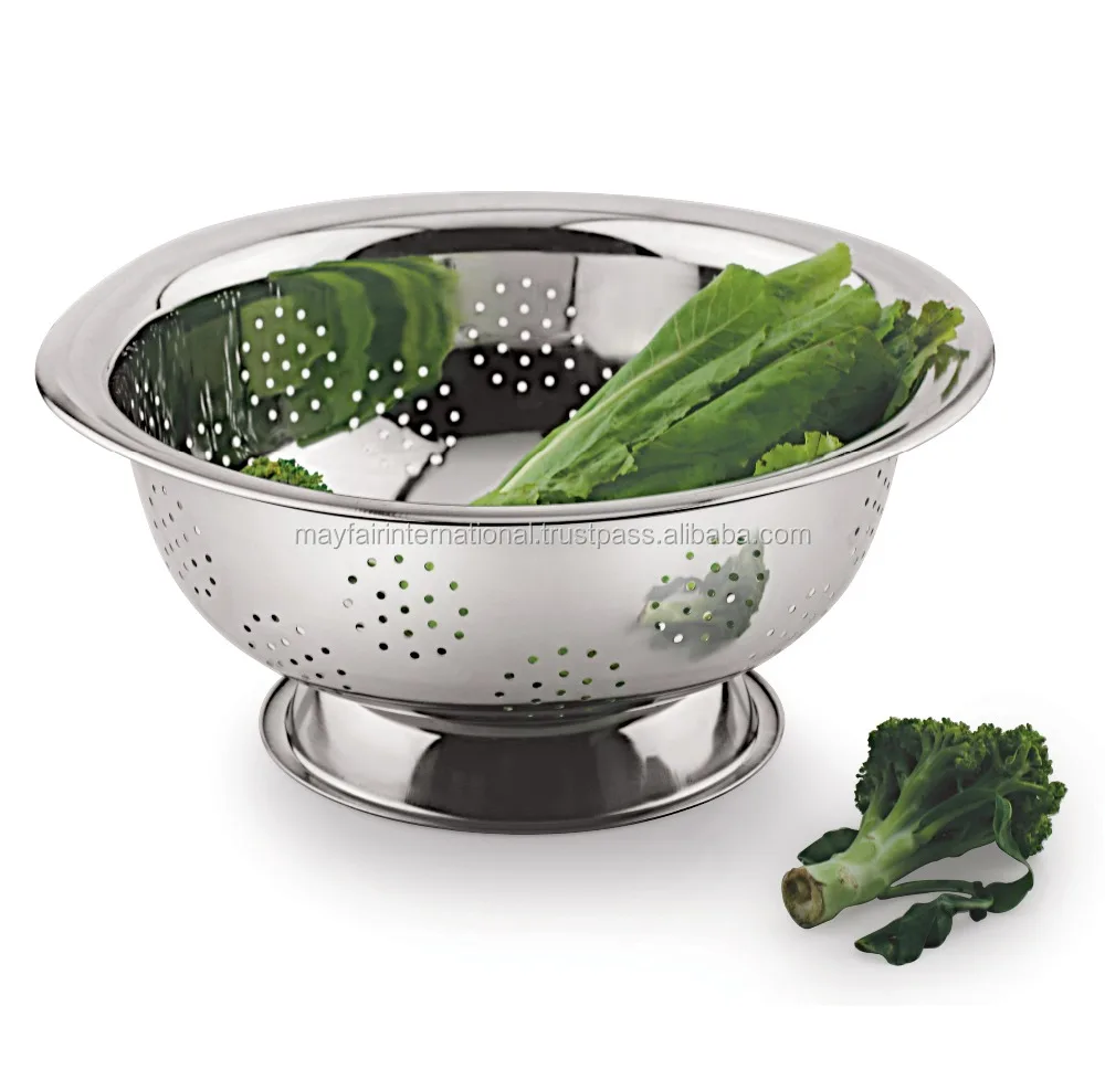 High Quality Stainless Steel Fruits Vegetable Drainer Super Deep Colander For Kitchen