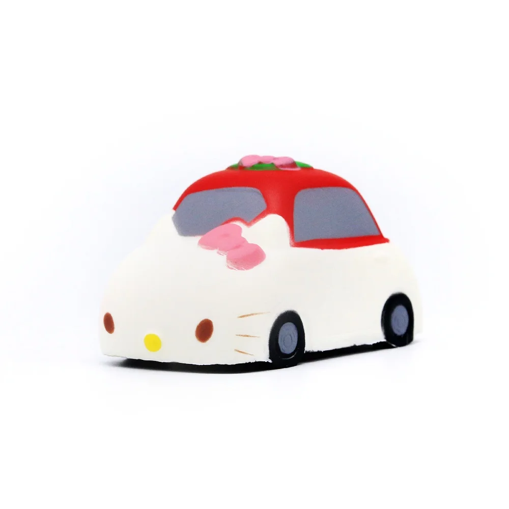 High Quality Mini Hello Kitty Cat Anti Stress Squishy Car Soft Slow Rising Toys For Kids