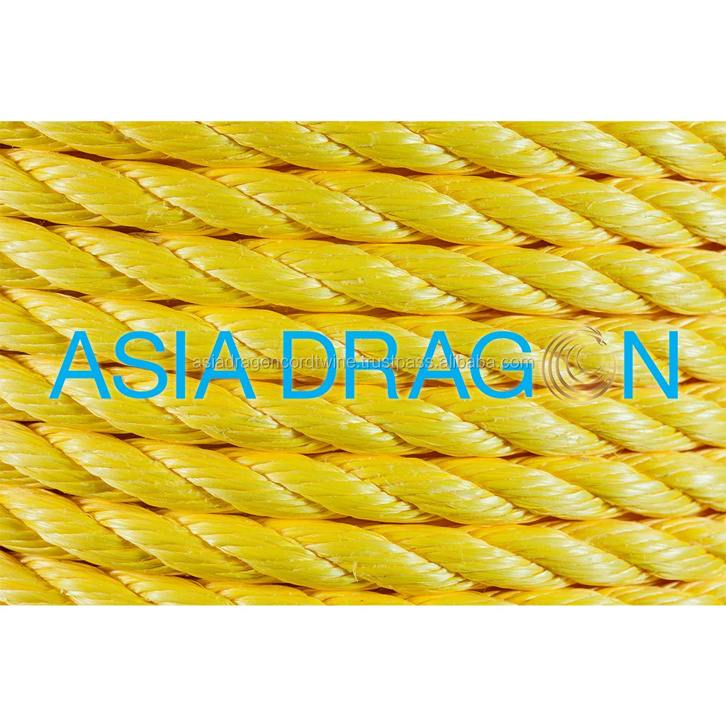 Wholesale Supplier high quality HDPE 3 strands rope Plastic twisted PE PP packaging twine rope