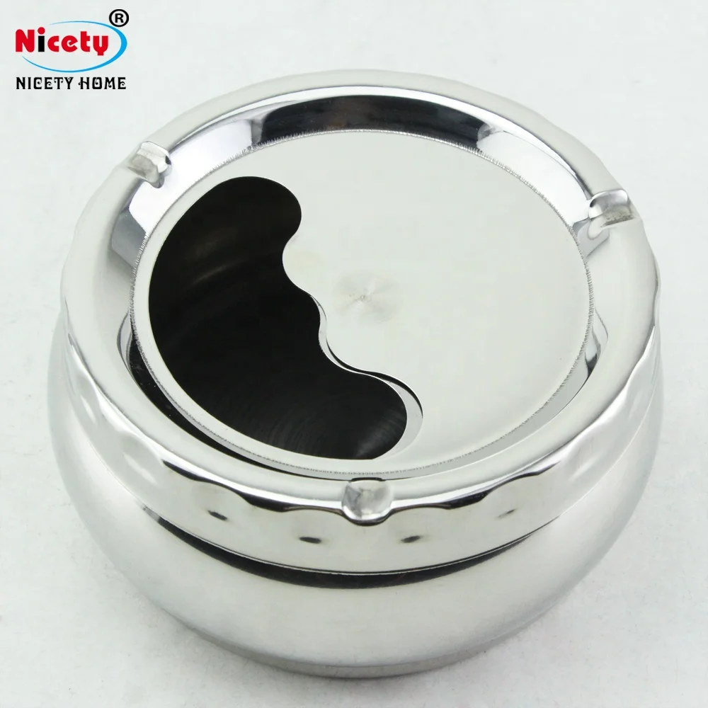Round spinning stainless steel ashtray smokeless ashtray customised ashtray