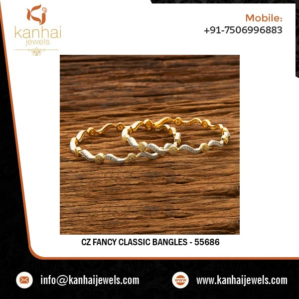 CZ Dubai Gold Plated Bangles & Artificial Indian Traditional  55686