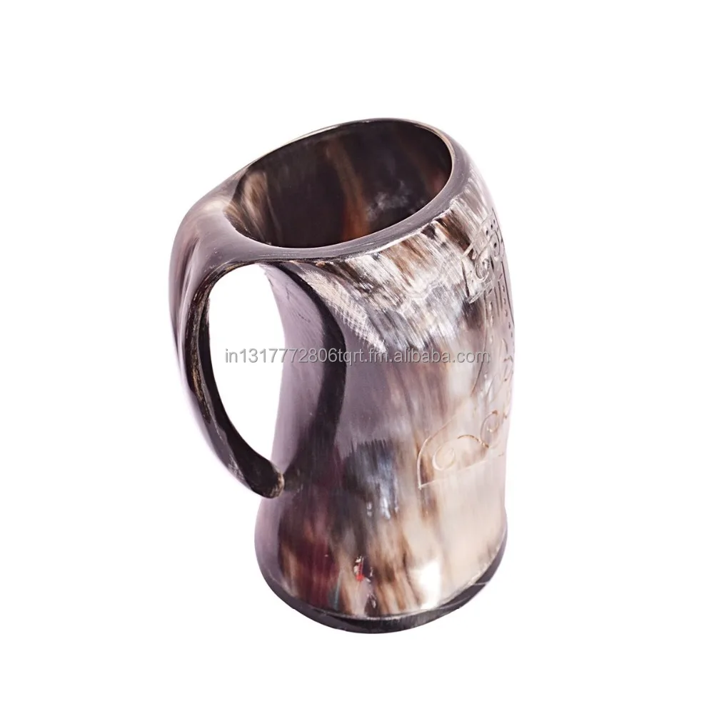 
VIKING DRINKING HORN MUG 20 Oz Handcrafted Ox Cup Goblet 