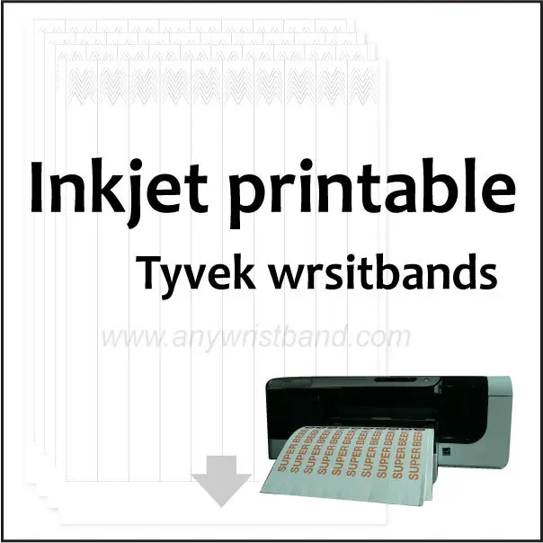 Printable TYVEK wristbands for inkjet printer