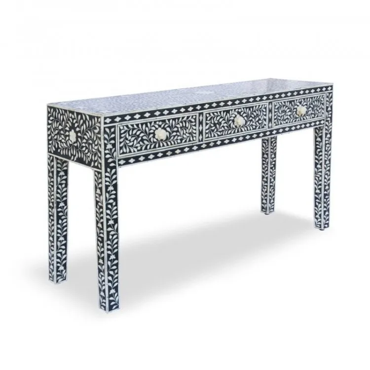 Three Drawer Bone Inlay Console Dressing Table