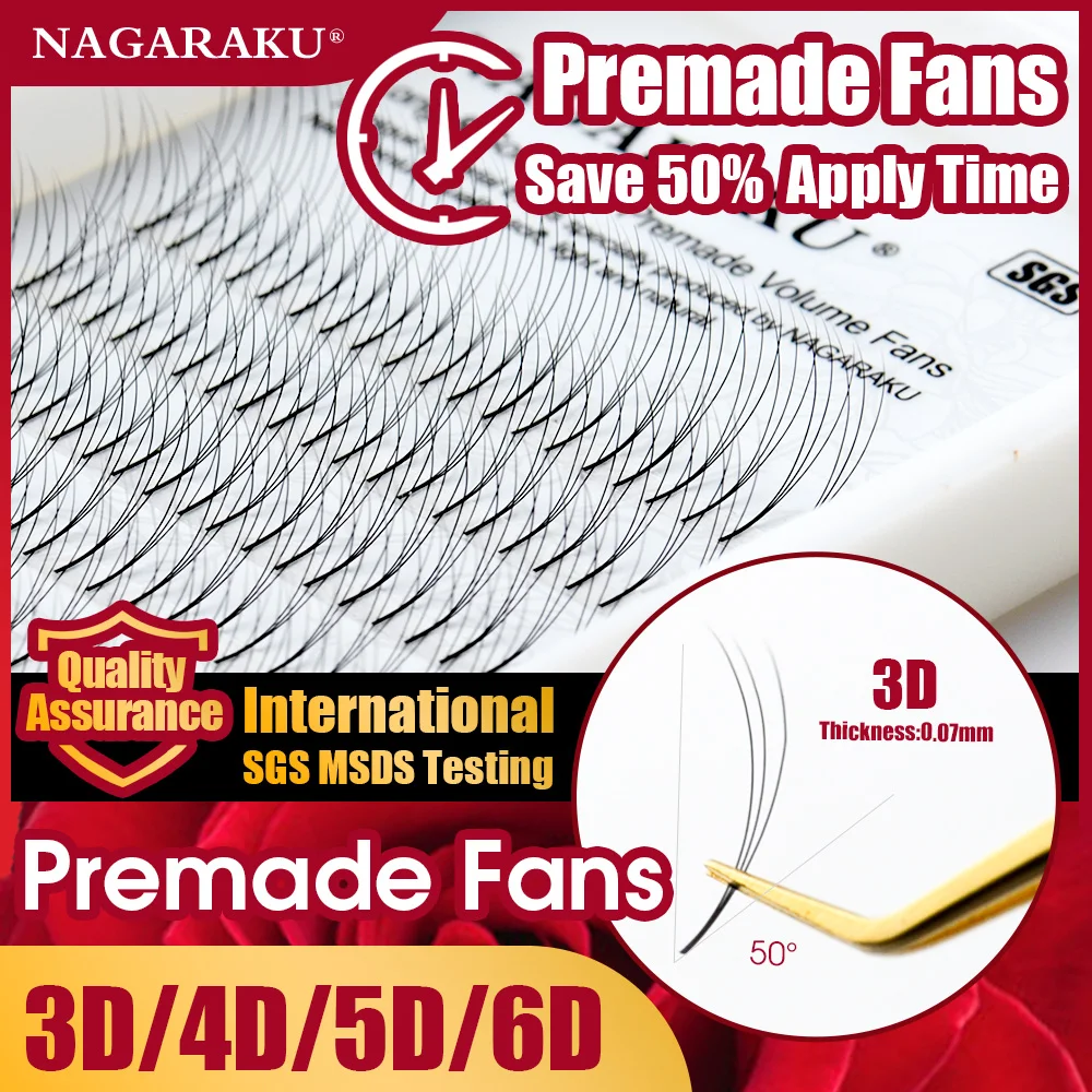 
Super September promotion 3D-6D Premade Volume Fans Eyelash Black Faux Mink Premium Eyelash Application Eyelash extension 