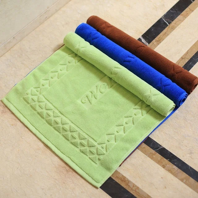 100% Cotton Terry Bath mats with Greek Border Design