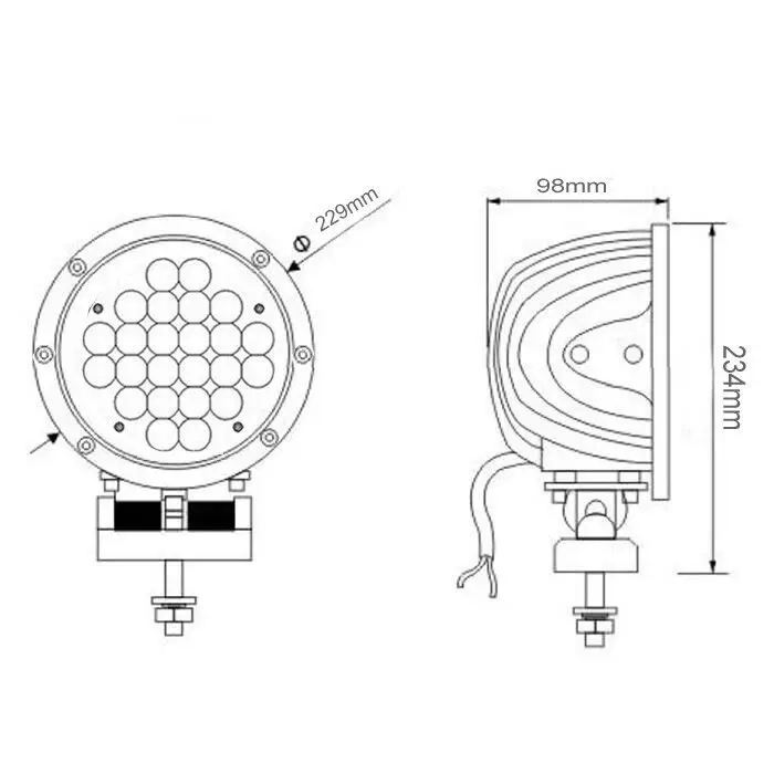 72W Overhead High brightness Crane Warning Light Round type for forklift lights driving Light Work Lamp Styling Spotlights