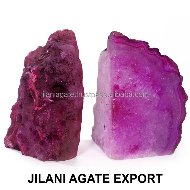 Wholesale Natural Agate Bookend Hand Made Bookend Polished  Decoration Office Home Hotel Gemstone Bookend