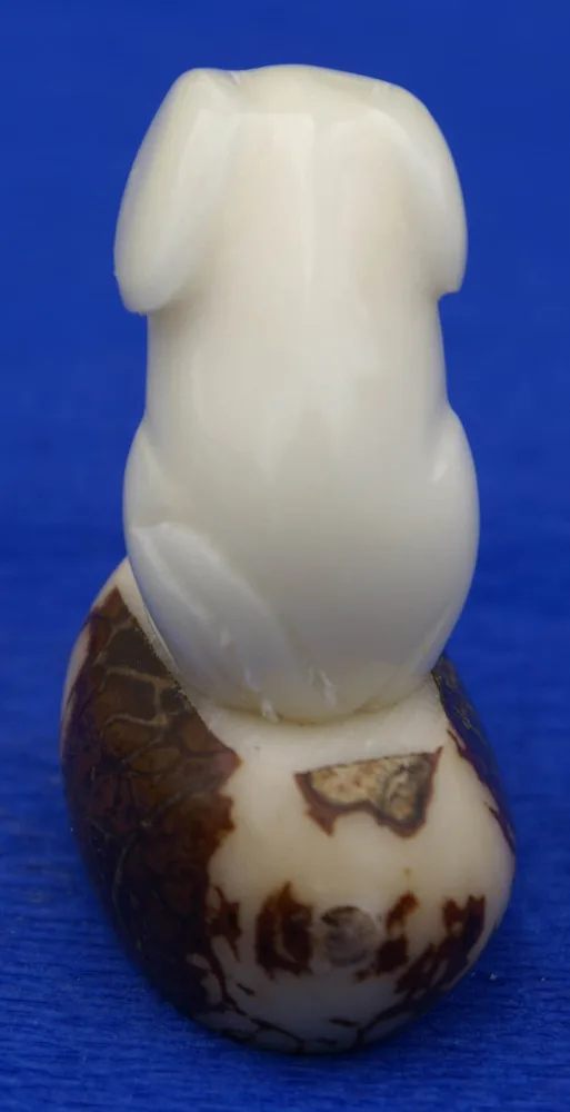 Dog Figurine Tagua Nut Carved Statue Sculpture, Hand Carving Home Pet Ornaments Art of Ecuador